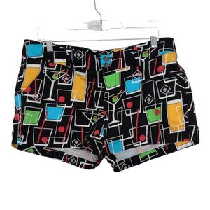 Loud Mouth Ladies Happy Hour Golf Shorts Womens Size 10 Black Stretch Cocktail